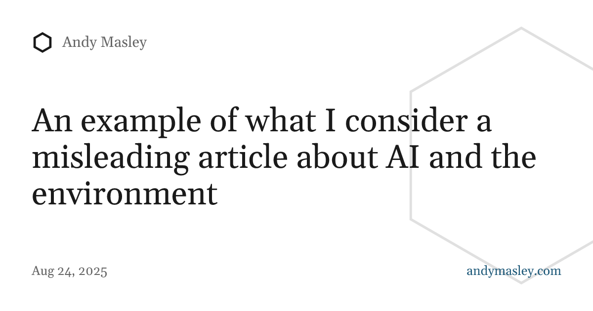 An example of what I consider a misleading article about AI and the ...